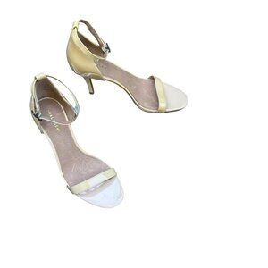 Halogen Tan Patent Leather Ankle Strap Sandals Heels Size 7
